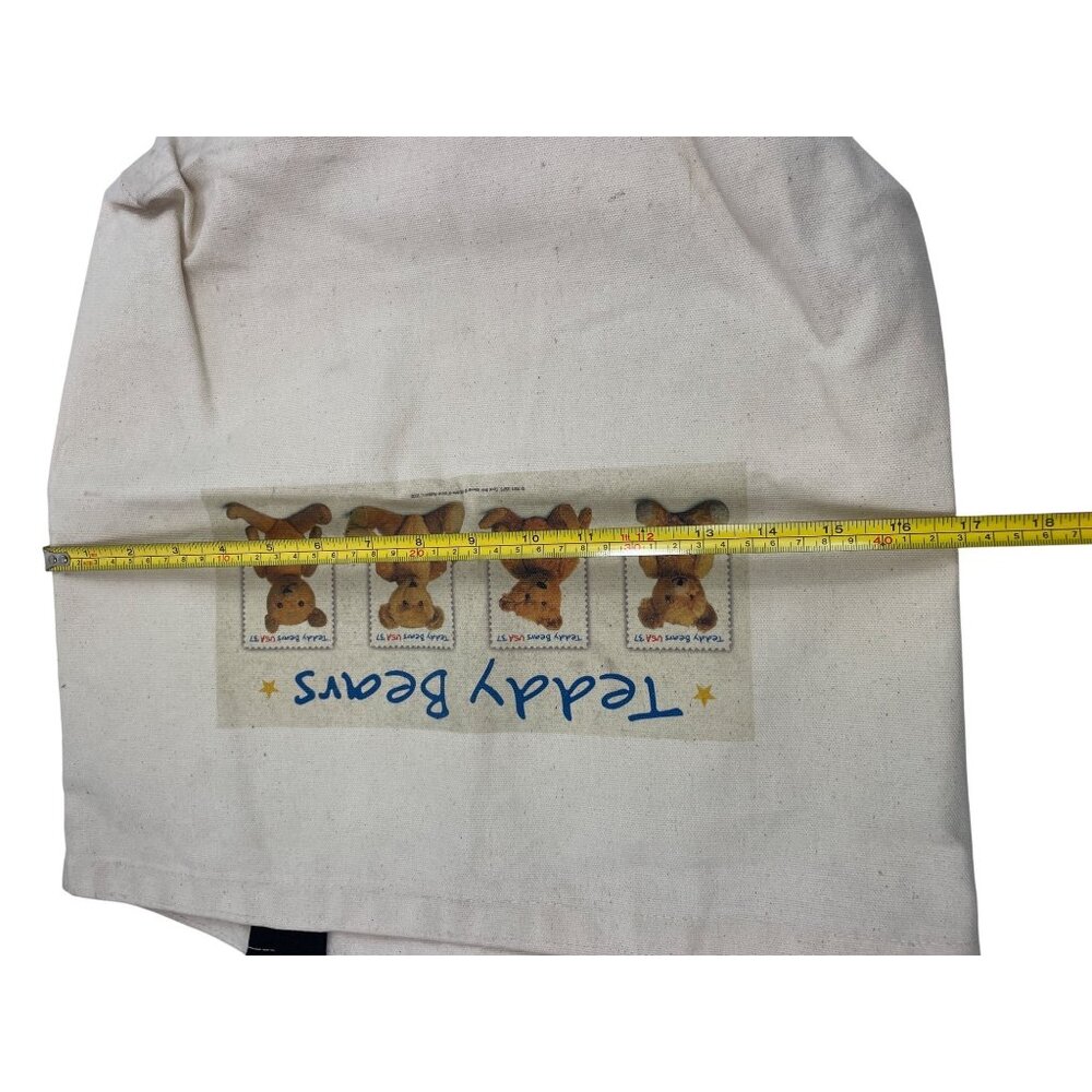 USPS Postage 2002 Stamps Teddy Bear Canvas Tote Bag - Picture 5 of 7